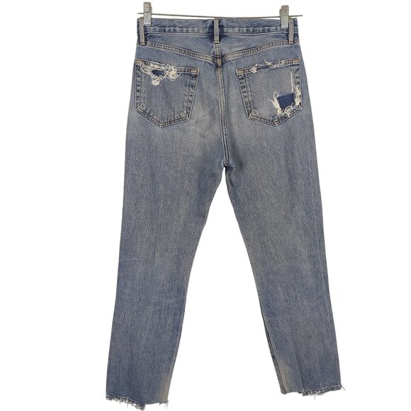 Frame Le Original Distressed High Rise Straight Leg Button fly‎ Jeans Size 27 - Picture 2 of 16
